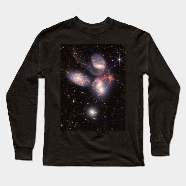 James Webb Space Telescope Deep Field Stephan’s Quintet Long Sleeve T-Shirt by podartist